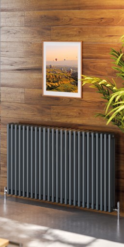 roma slate grey gloss horizontal radiator