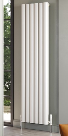 magenta round vertical white radiator