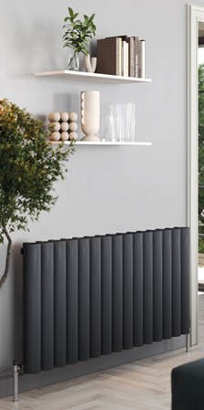 magenta round horizontal anthracite radiator
