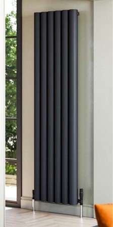 magenta round vertical anthracite radiator