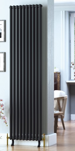 roma matt black vertical radiator