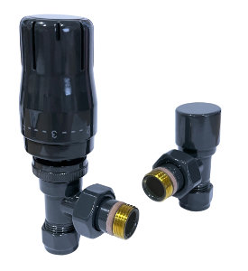 Italian Luxury TRV Valve Set Angled Anthracite Gloss