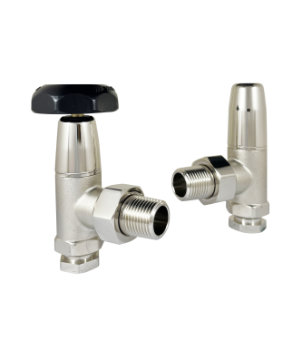 Traditional Style Valve Set Roundhead Angled Polished Nickel