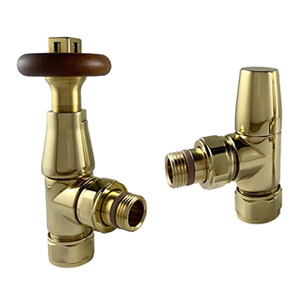Italian Traditional Luxury TRV Valve Set Angled Polished Brass
