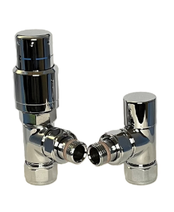 Italian Luxury TRV Valve Set Angled Chrome
