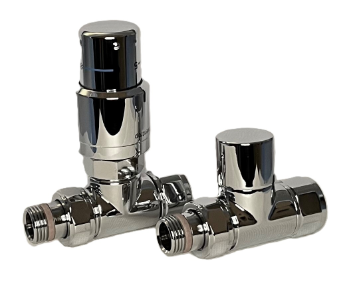 Italian Luxury TRV Valve Set Straight Chrome