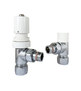 Italian Luxury TRV Valve Set Chrome with White Head