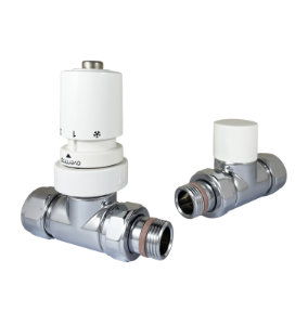 Italian Luxury TRV Valve Set Straight Chrome White Head