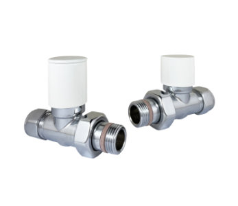 Italian Luxury Valve Set Straight Chrome White Head